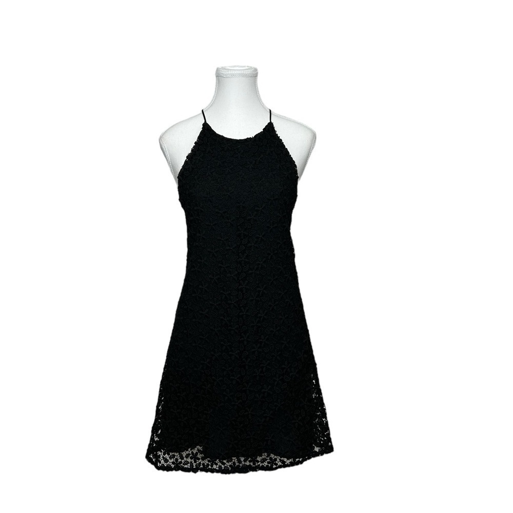 Zara Floral Lace Overlay High Neck Dress Sz S Dark Romantic Fairy Whimsy Strappy
